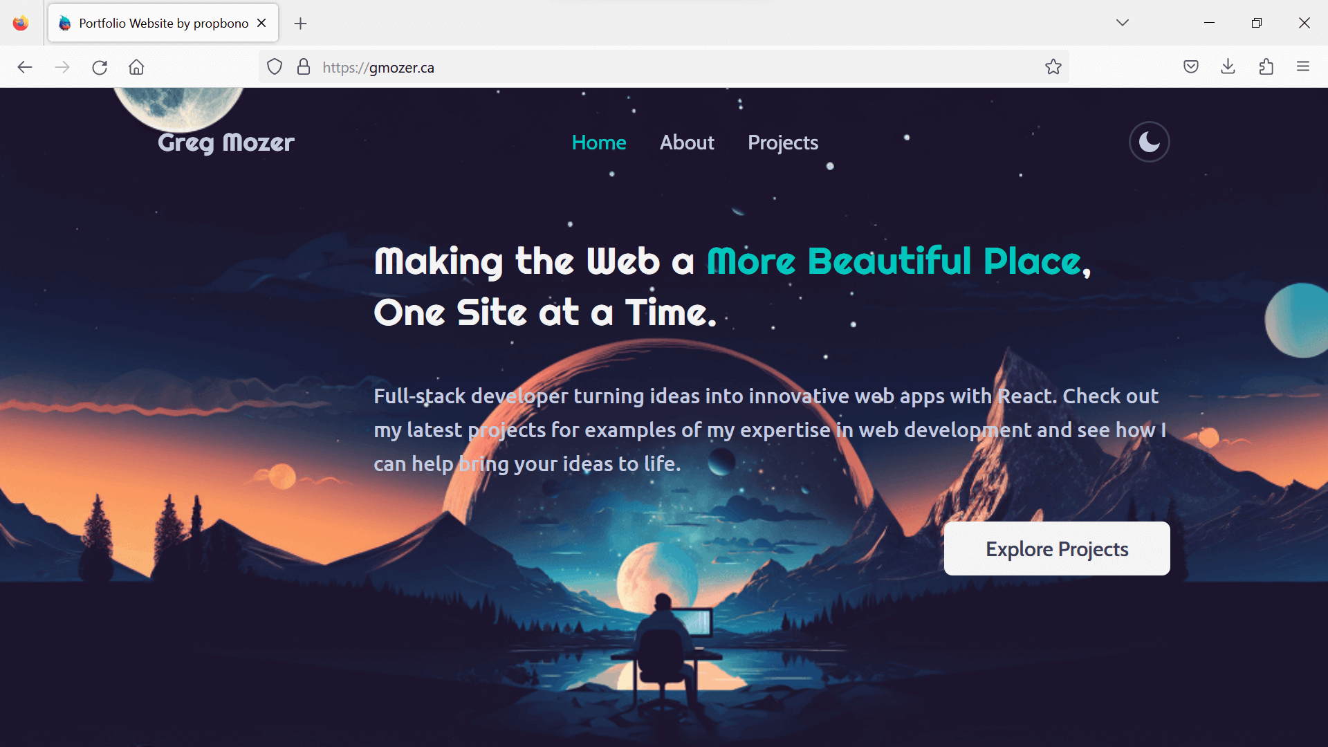 Propbono portfolio homepage